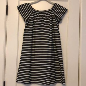 Madewell XS strapless b&w striped dress